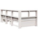 Bookcase Bed without Mattress White 100x200 cm Solid Wood Pine 3324357