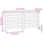 ZNTS Radiator Cover White 175x20x82 cm Engineered Wood 852708