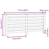 ZNTS Radiator Cover White 175x20x82 cm Engineered Wood 852708