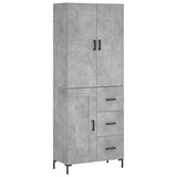 Highboard Concrete Grey 69.5x34x180 cm Engineered Wood 3196015