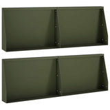 Retaining Wall 4 pcs 60 x 12 x 30 cm Steel Olive Green 3449075