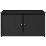 Garden Storage Cabinet Black 110x55x60.5 cm Poly Rattan 365567