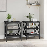 ZNTS Side Tables 2 pcs Black 40x42x50 cm Engineered Wood 825773