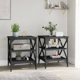 ZNTS Side Tables 2 pcs Black 40x42x50 cm Engineered Wood 825773