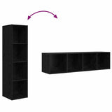 TV Cabinet Set 2 pcs Black 37 x 37 x 142.5 cm Engineered Wood 3393538