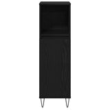 Bathroom Cabinet Black Oak 30 x 30 x 100 cm Engineered Wood 862885