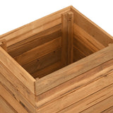 Raised Bed 50x40x55 cm Recycled Teak Wood and Steel 47424