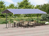 Free Standing Awning Blue and White 400x300 cm Fabric and Steel 368932