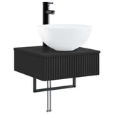 Wall-Mounted Wash Basin Black 40 x 41 x 40.5 cm Engineered Wood 890179