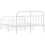 Metal Bed Frame without Mattress with Footboard White 150x200cm 353704
