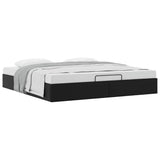 Ottoman Bed Frame without Mattress Black Super King Faux Leather 3310831