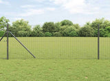 Fence Post 7 pcs Grey Steel 42004208