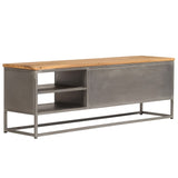 TV Cabinet Recycled Teak and Steel 120x30x40 cm 246281