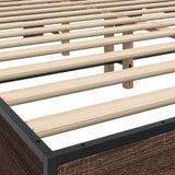 Bed Frame without Mattress Brown Oak 150x200 cm King Size 3280101