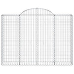 Arched Gabion Baskets 10 pcs 200x30x140/160 cm Galvanised Iron 3146160