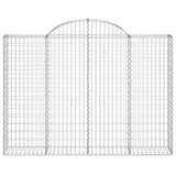 Arched Gabion Baskets 10 pcs 200x30x140/160 cm Galvanised Iron 3146160