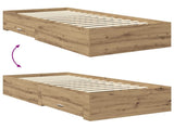 Bed Frame with Drawer Artisan Oak 90 x 200 cm Engineered Wood 3412019