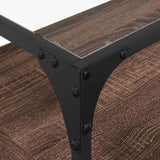 TV Cabinet with Glass Top Brown Oak 98x35x51 cm Engineered Wood 846068