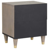 Bedside Cabinet with Door Grey 40 x 33 x 46 cm Solid Mango Wood 4018768