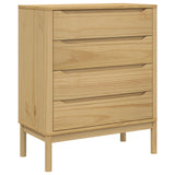 Chest of Drawers FLORO Wax Brown Solid Wood Pine 374008