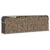 Log Holder Brown 300x45x100 cm Galvanised Steel 364576