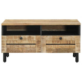 Coffee Table Brown and Black 80 x 54 x 40 cm Solid Mango Wood 4018857