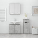 ZNTS 3 Piece Bathroom Cabinet Set Concrete Grey Engineered Wood 3115871