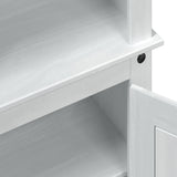 Shoe Cabinet with Door White 86 x 38.5 x 108 cm Solid Pine Wood 42024951