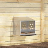 Chicken Nesting Box with 2 Compartments Galvanized Silver Metal 864348