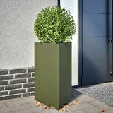Garden Planter Olive Green Triangular 50x43x75 cm Steel 851177