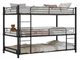 Black three-layer reinforced iron high and low beds, three person metal bed frame, W3987P434165