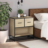 Bedside Cabinet Sonoma Oak 60x31x60 cm Engineered Wood and Metal 848695