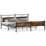 Metal Bed Frame without Mattress Smoked Oak 193x201 cm 3325116