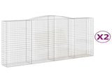 Arched Gabion Baskets 2 pcs 400x50x220/240 cm Galvanised Iron 3147074