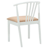 Dining Chair 2 pcs White and Brown Solid Rubberwood 42020400