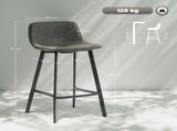 Bar Stools Set of 2, PU Leather Dining Stools with Backrest, Footrest, for Kitchen, Counter, T3398P423560
