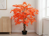 Artificial Maple Tree Red 80 x 16 x 120 cm Fabric and Wood 42042083