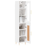 Highboard White 34.5x34x180 cm Engineered Wood 3199481