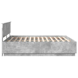 Bed Frame Concrete Grey 200 x 200 cm Engineered Wood 3408134