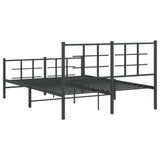 Metal Bed Frame without Mattress with Footboard Black 140x200cm 355580