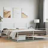 Metal Bed Frame without Mattress with Footboard White 180x200cm 352390