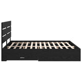 Bed Frame with Drawer Black Oak 180 x 200 cm Engineered Wood 3411944