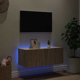 TV Wall Cabinet with LED Lights Sonoma Oak 80x35x31 cm 837285
