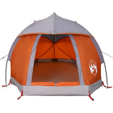 ZNTS Camping Tent Dome 1-Person Grey and Orange Waterproof 94790