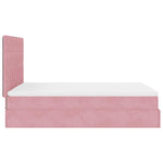 ZNTS Ottoman Bed with Mattresses Pink 140x190cm Velvet 3313474