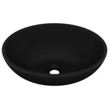 Luxury Basin Oval-shaped Matt Black 40x33 cm Ceramic 146931