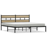 Metal Bed Frame without Mattress Sonoma Oak 180x200 cm Super King 4017106
