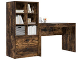 Desk with Drawer with Shelf with Storage 2 pcs Smoked Oak 3337317