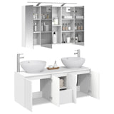 Bathroom Cabinet Set 4 pcs White Engineered Wood 3406495