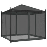 Gazebo with Mesh Walls Anthracite 2.93x2.93 m Steel 368435